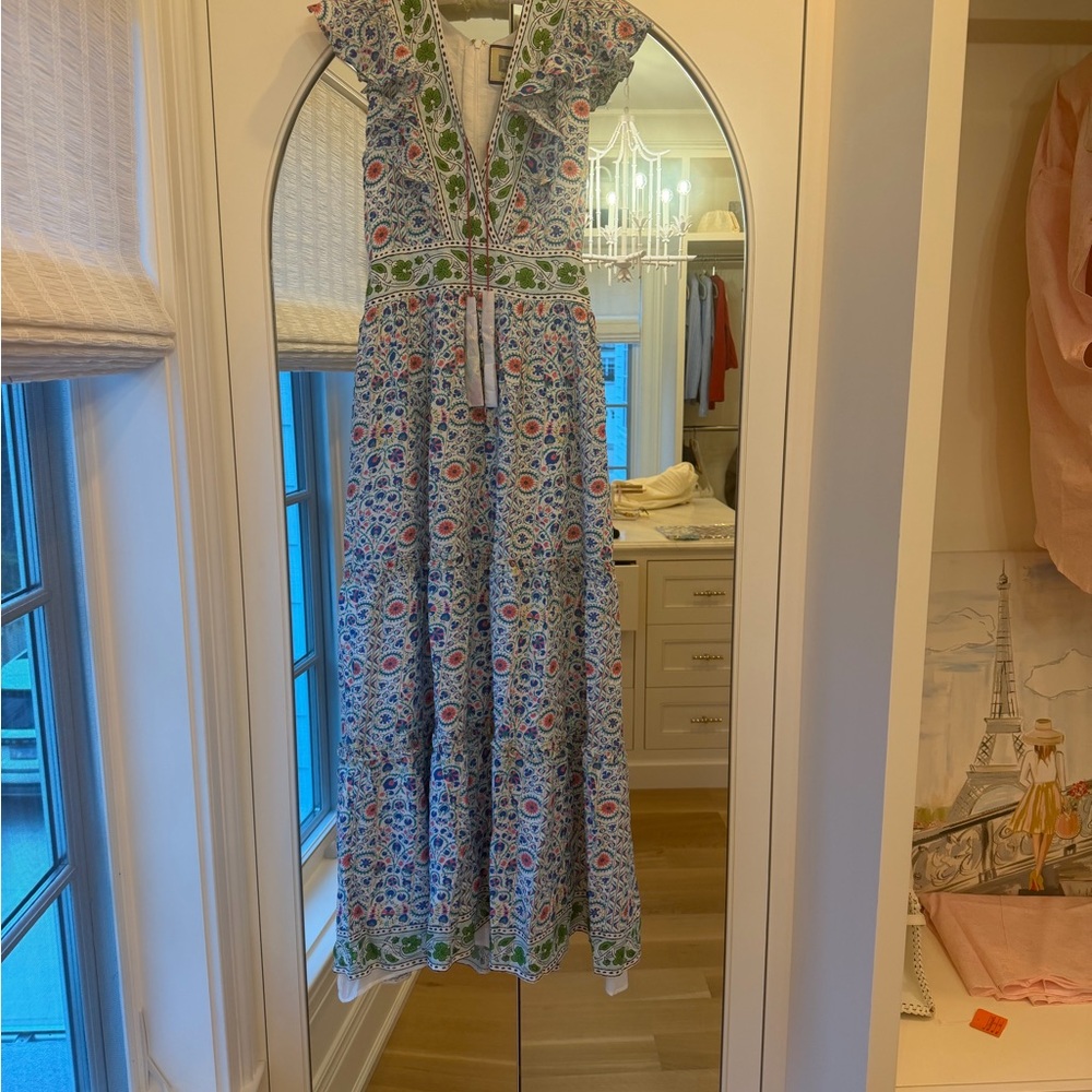 NWT- Alicia Bell - Annabelle dress with Floral Blue and Green print